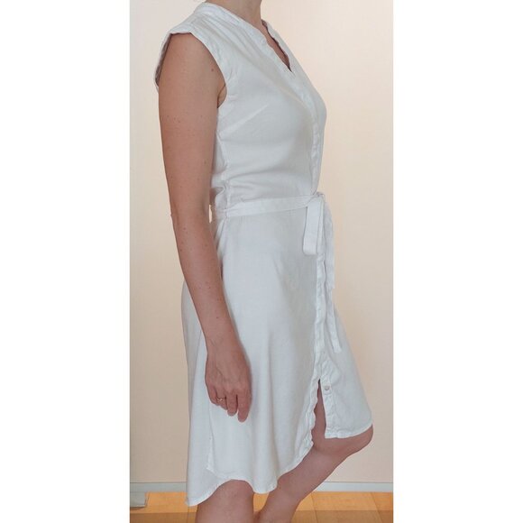 NWOT Tahari Linen Blend White Knee Length Dress 6/S/M - Picture 4 of 9